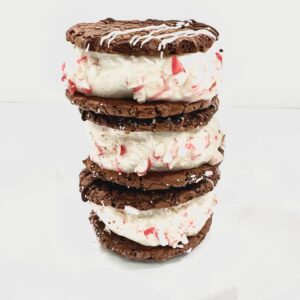 Peppermint Crunch "Double Drizzle" Ice Cream Cookie Sandwich