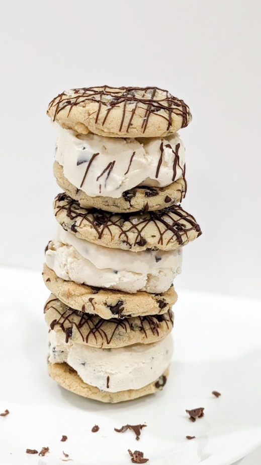 Cookie Dough Delight "Double Drizzle" Ice Cream Cookie Sandwich