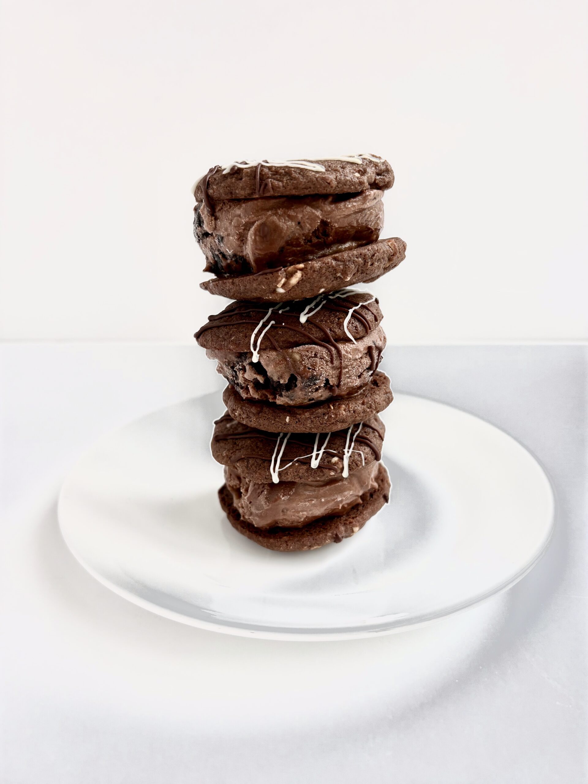 German Chocolate "Double Drizzle" Ice Cream Sandwich