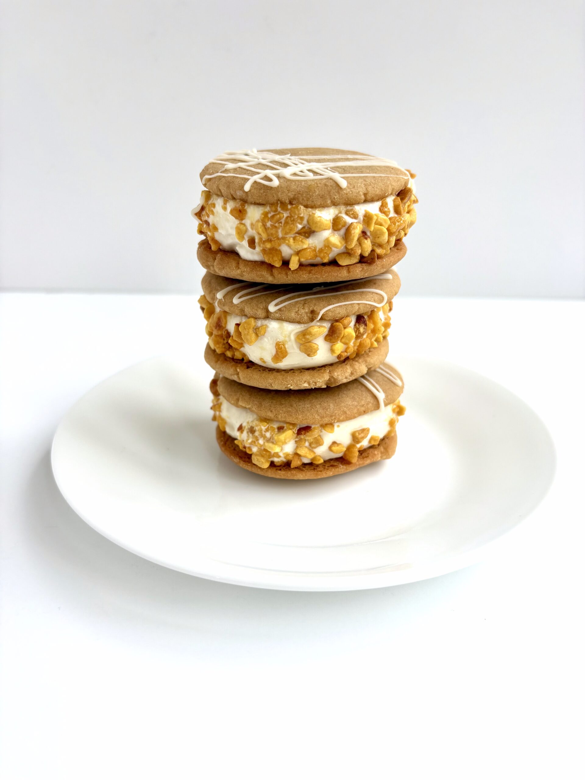 Peanut Butter Crunch "Double Drizzle" Ice Cream Sandwich